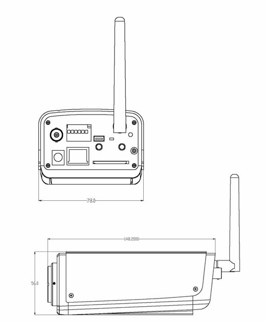 丹諾CCD130萬百萬像素3G網絡槍機結構圖 丹諾CCD130萬百萬像素3G網絡槍機結構圖