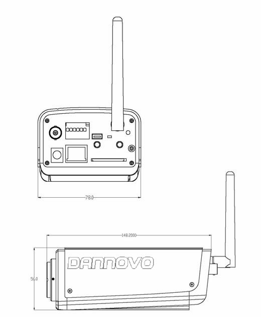 兩百萬高清1080P無線網絡槍機尺寸圖 兩百萬高清1080P無線網絡槍機尺寸圖