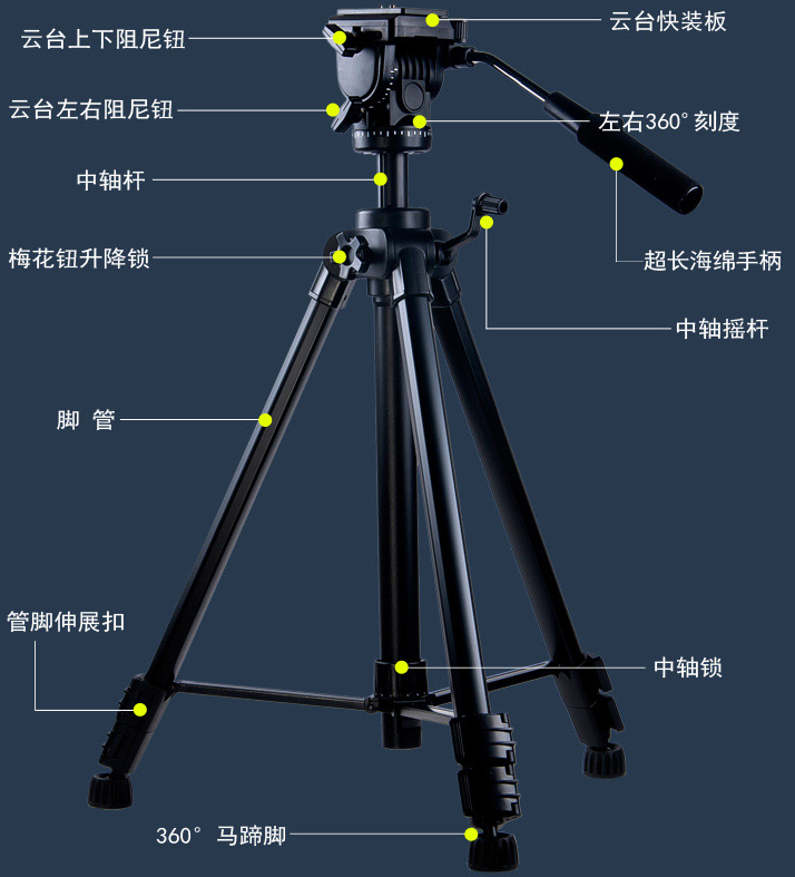 丹諾會議攝像機(jī)專用三腳架 專業(yè)液壓阻尼云臺 單反相機(jī)、相機(jī)三角架